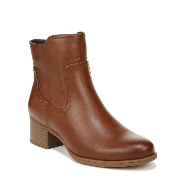 Naturalizer Womens Kelby Block Heel Ankle Boot Cider Spice Brown 11 W - Picture 1 of 1